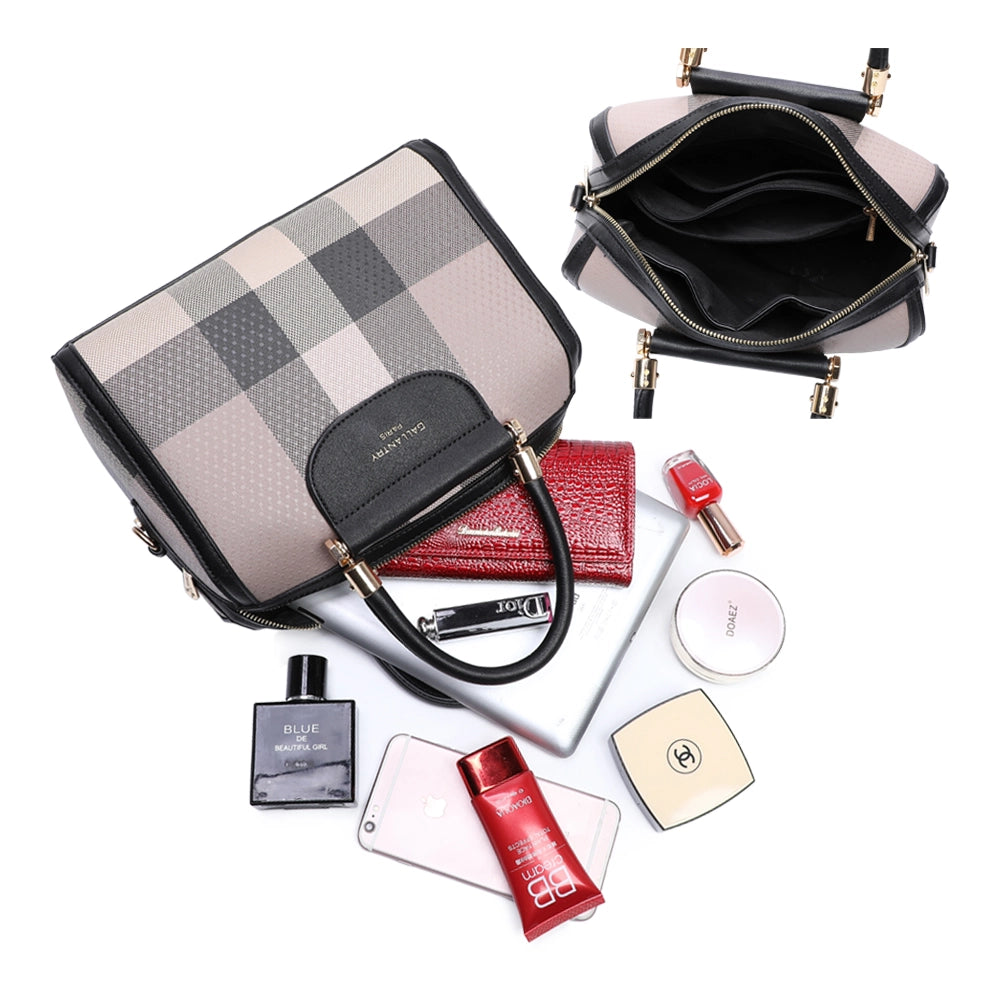 Borsa Fiona con motivo scozzese classico