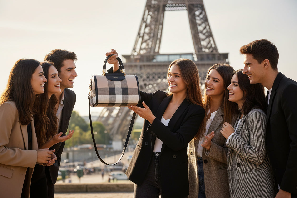 Borsa Fiona con motivo scozzese classico