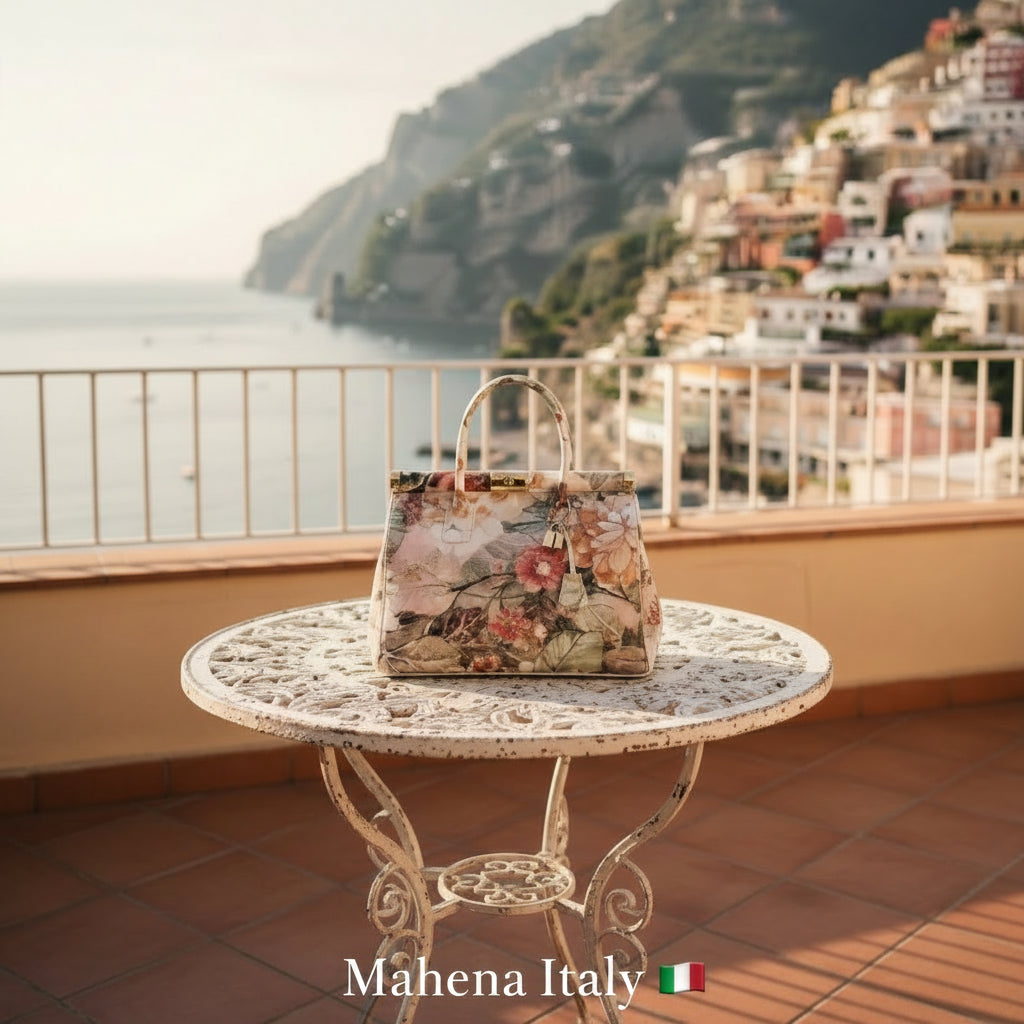 Borsa Bauletto "Flower" – 100% Vera Pelle Made in Italy