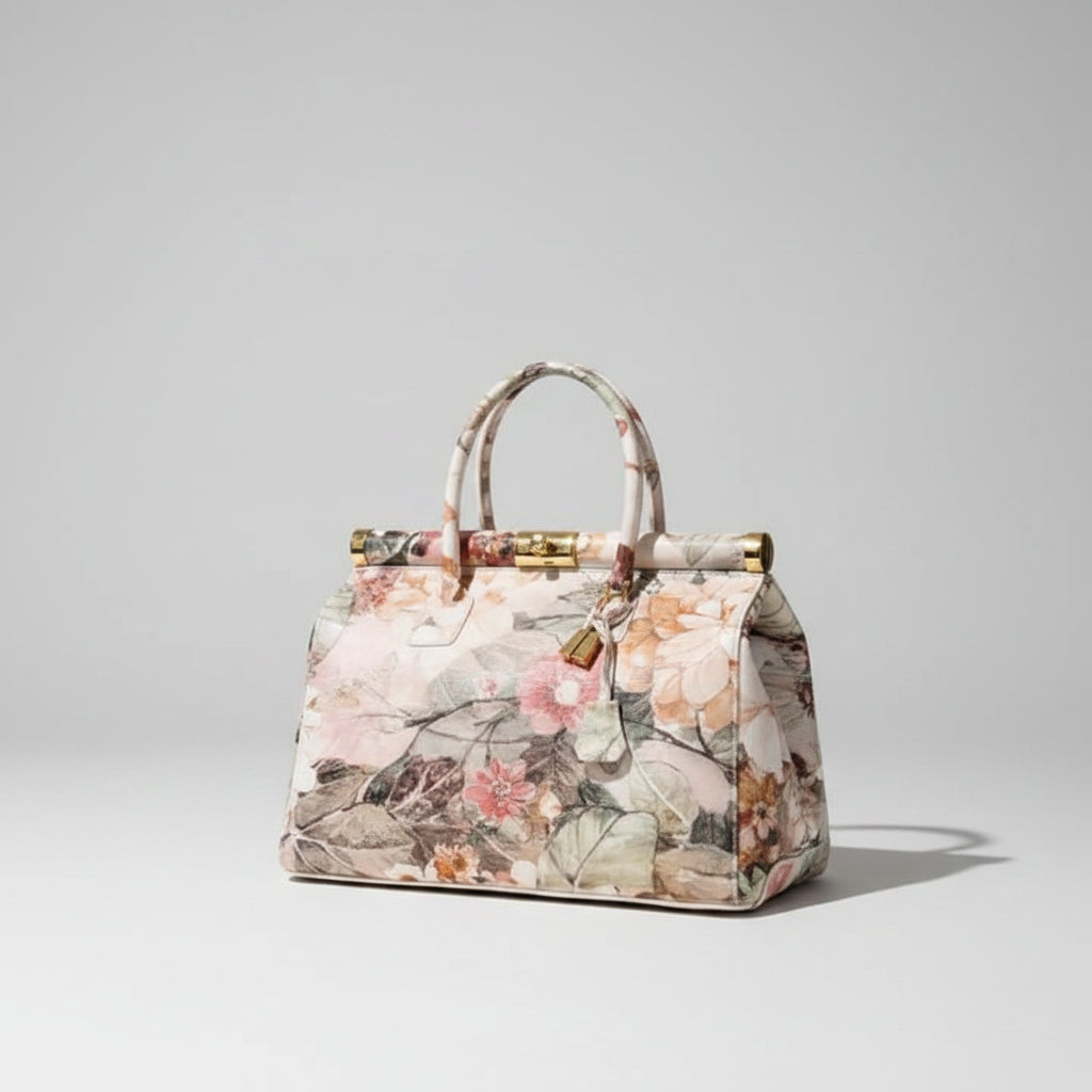 Borsa Bauletto "Flower" – 100% Vera Pelle Made in Italy