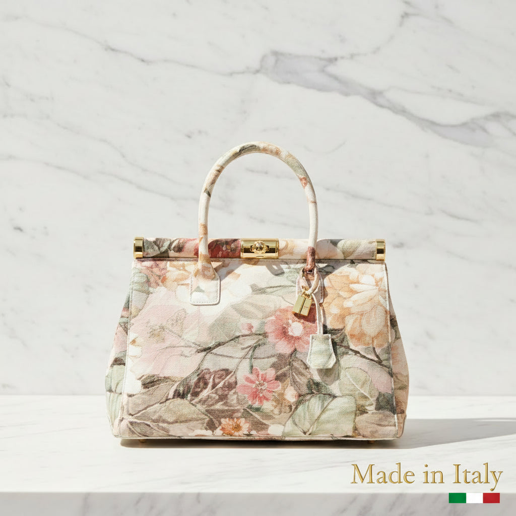 Borsa Bauletto "Flower" – 100% Vera Pelle Made in Italy
