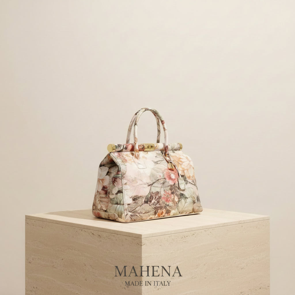 Borsa Bauletto "Flower" – 100% Vera Pelle Made in Italy