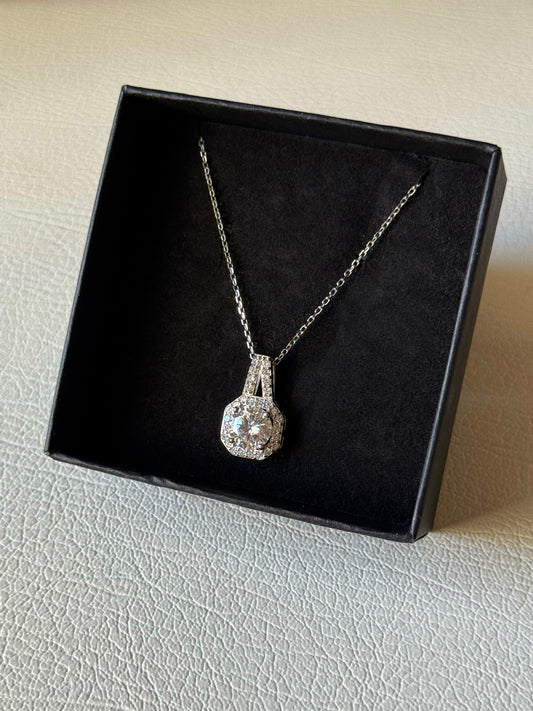 Collana in argento sterling S925 con moissanite per donna consegna 10/12 giorni