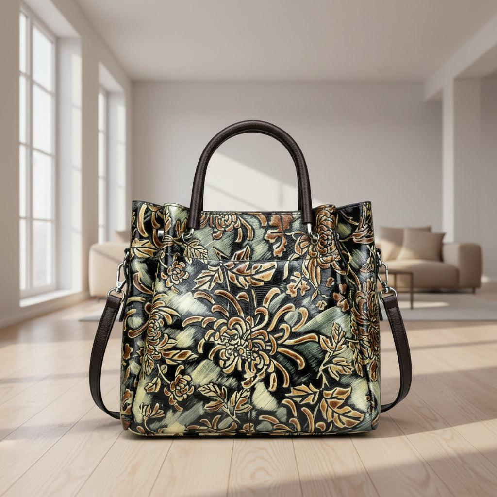 Borsa piccola a tracolla da donna con stampa tridimensionale in rilievo PELLE MODELLO LILLY