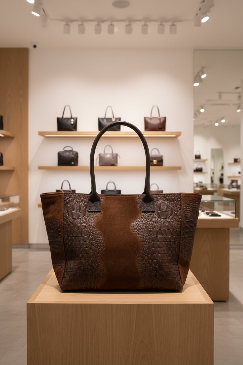 Beautiful Lola Suede Effect Leather Bag Made in Italy