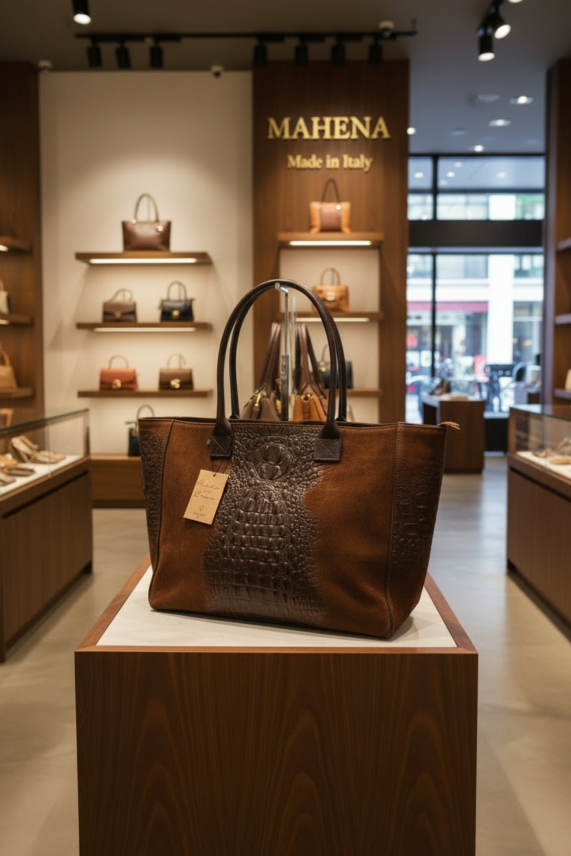 Beautiful Lola Suede Effect Leather Bag Made in Italy