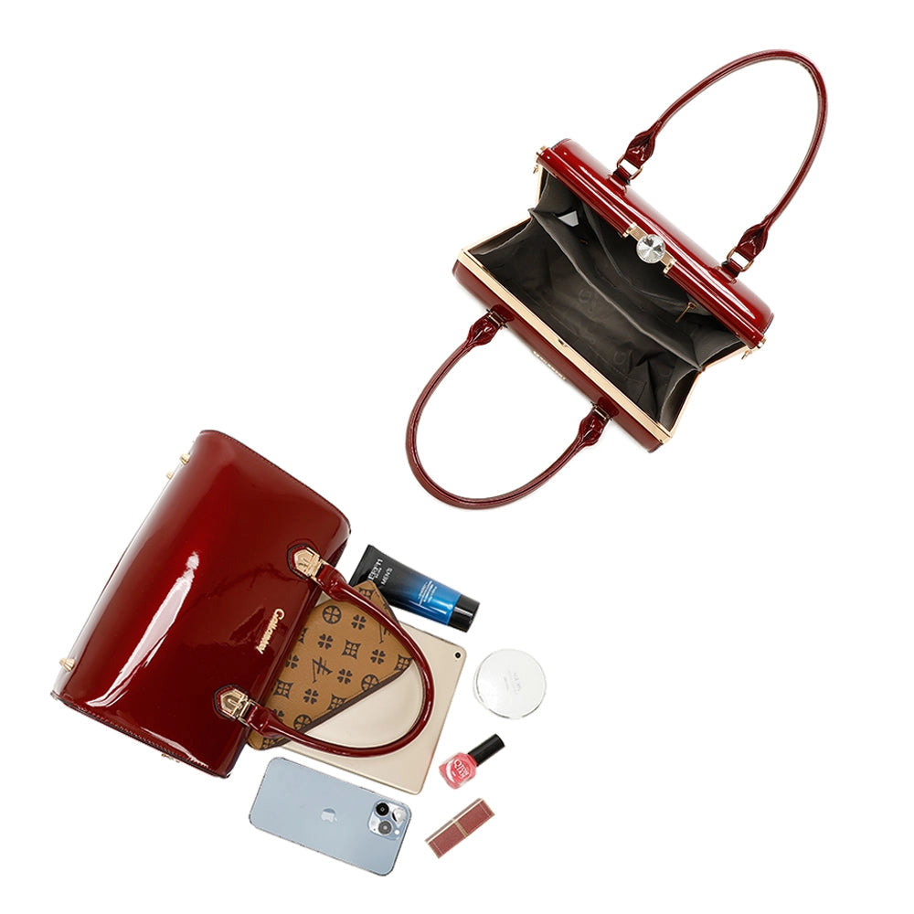 Borsa Donna lucida modello diamante disegno francese