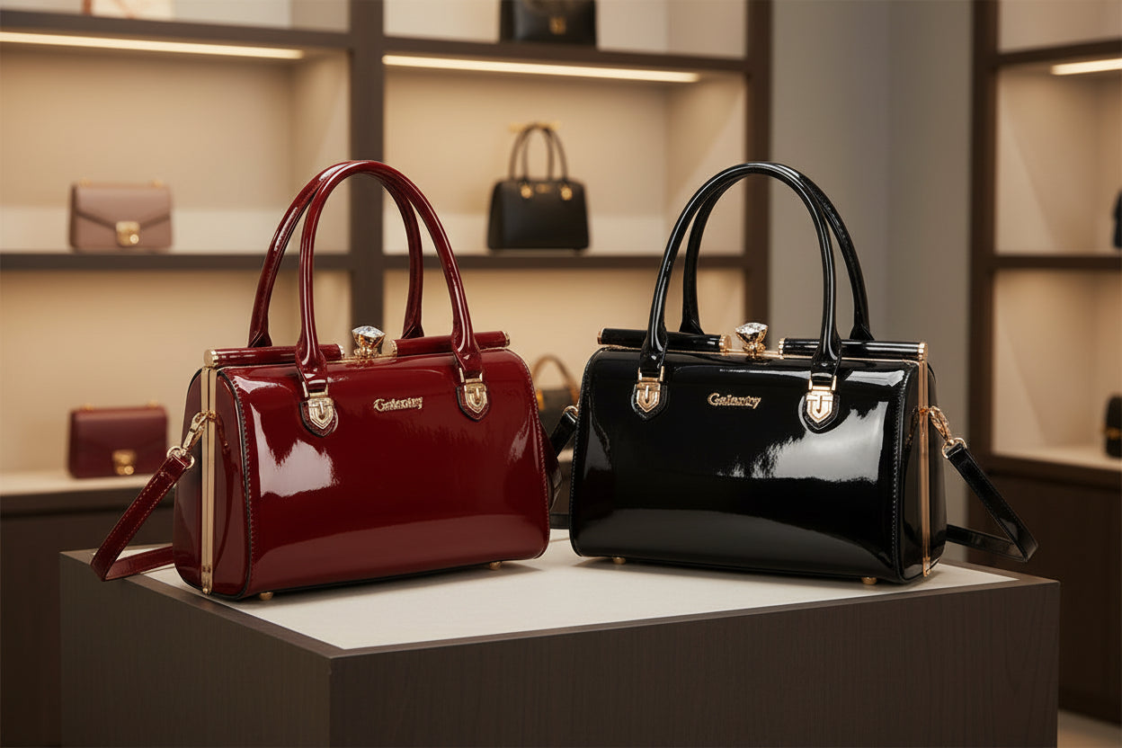 Borsa Donna lucida modello diamante disegno francese