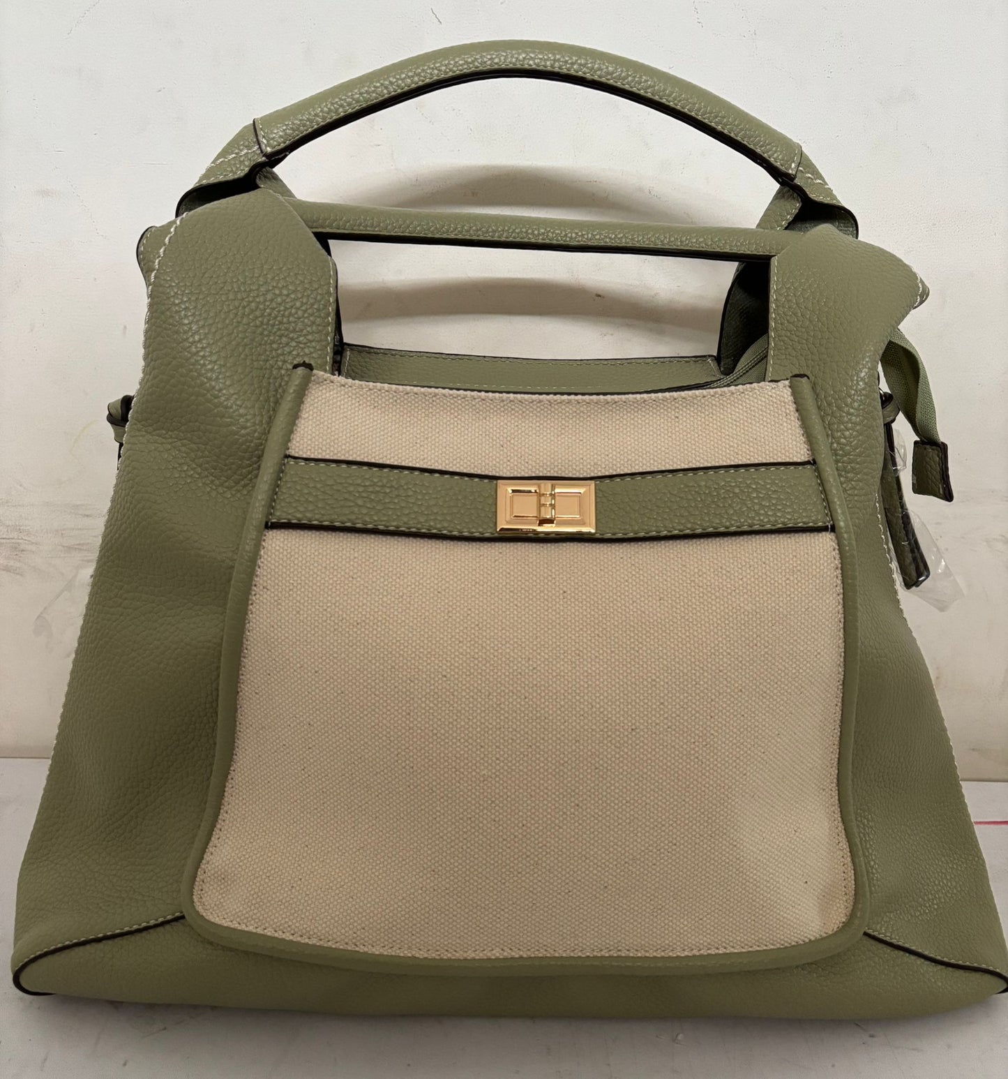 Mahena NORA shopper bag with shoulder and crossbody strap, with decorative closure