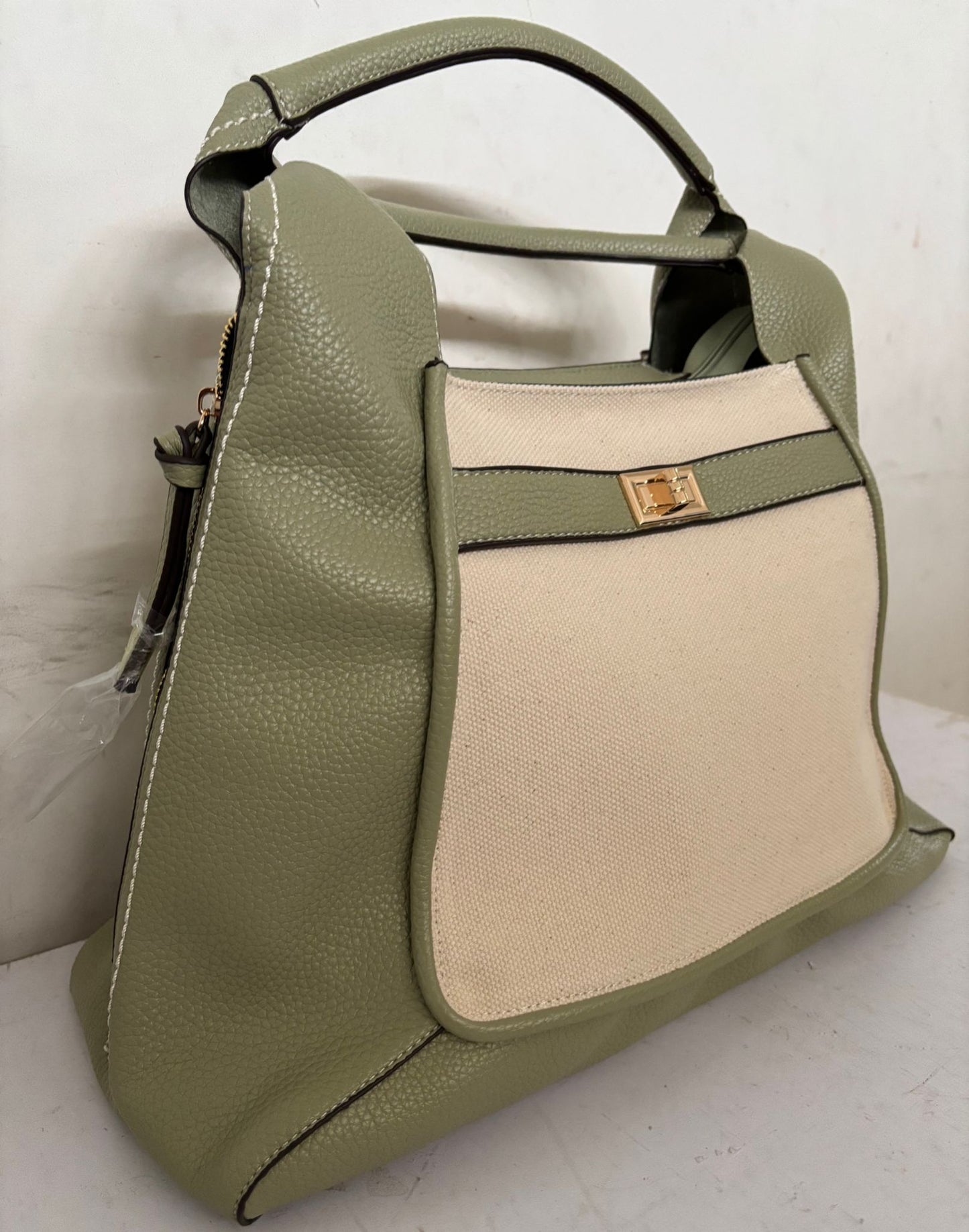 Mahena NORA shopper bag with shoulder and crossbody strap, with decorative closure