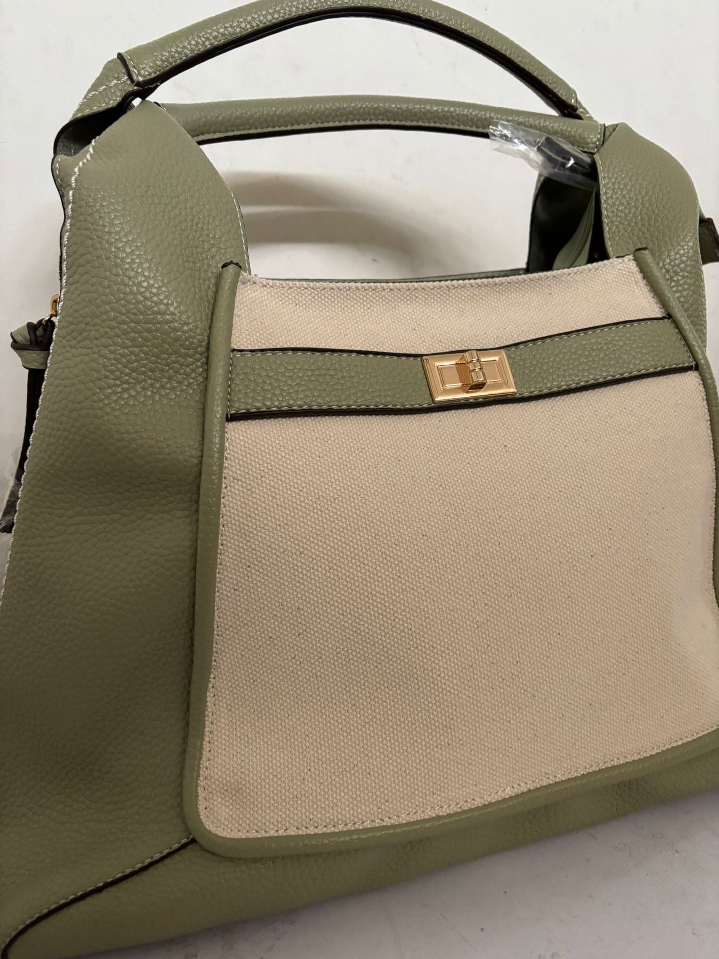 Mahena NORA shopper bag with shoulder and crossbody strap, with decorative closure