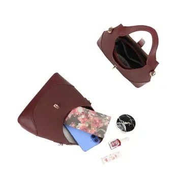 Borsa a Spalla e Tracolla in Tela e Ecopelle modello Patricia piccole dimensioni