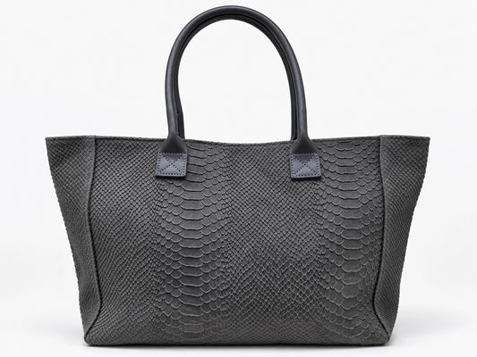Tote Bag "Venere" MAHENA Effetto Pitone grigio scuro – 100% Vera Pelle