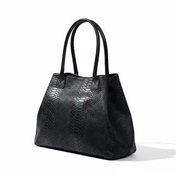 Tote Bag "Venere" MAHENA Effetto Pitone NERO – 100% Vera Pelle