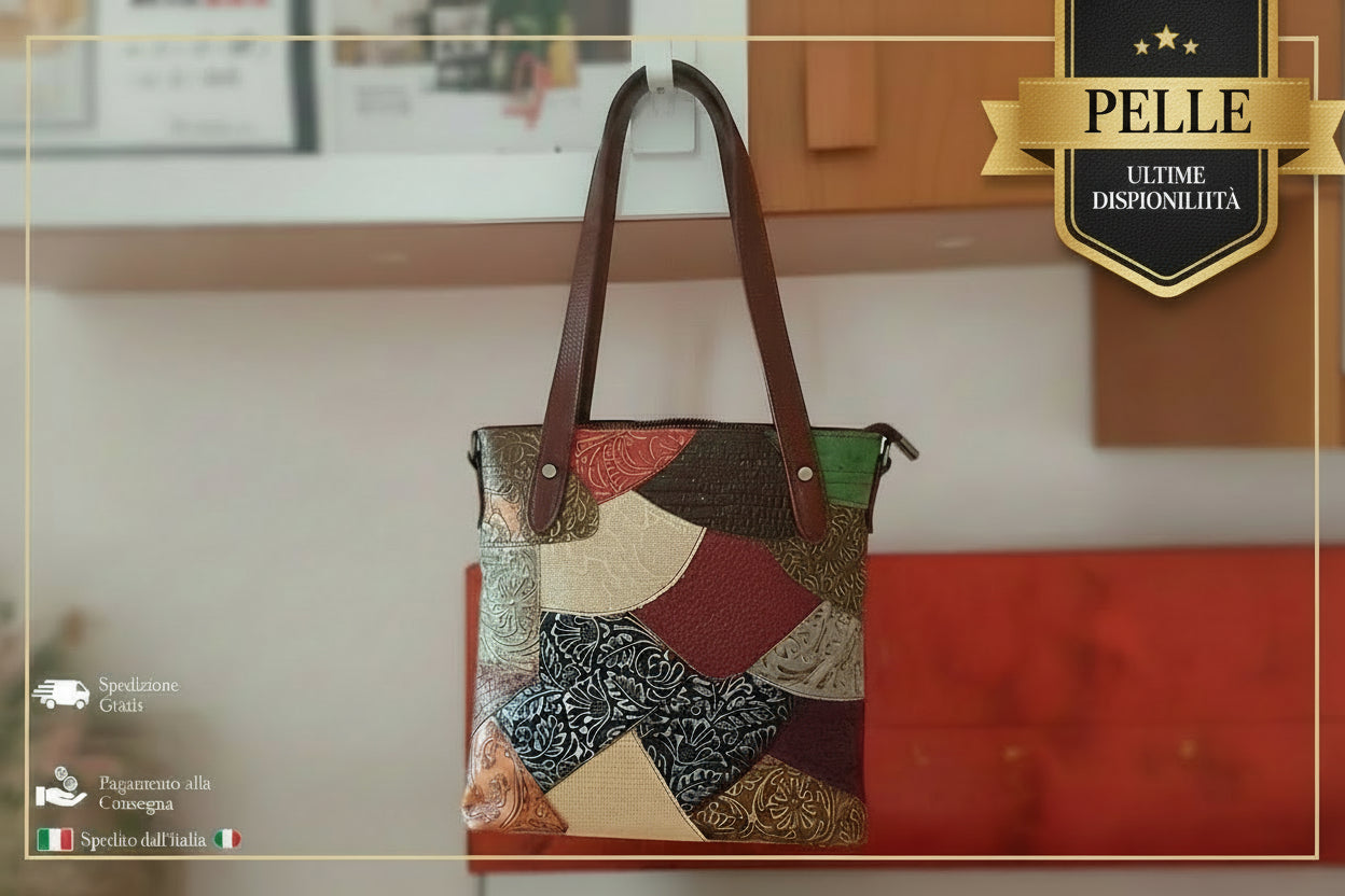 Vesta tas, rundleer, 1 laag, hoge kwaliteit, AANBIEDING 30X35X14